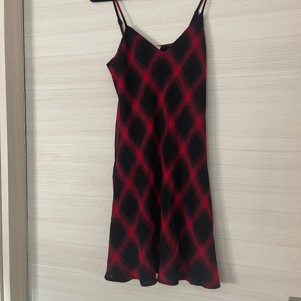 Black and Red Plaid Mini Dress